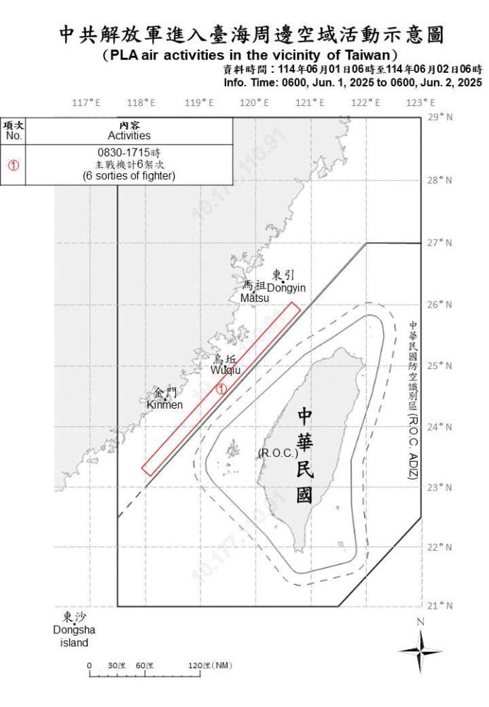 中共機艦臺海周邊活動　國軍嚴密監控應處