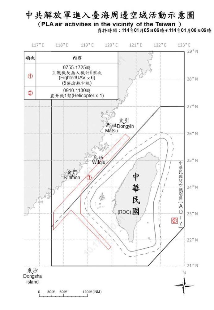 中共機艦臺海周邊活動　國軍嚴密監控應處