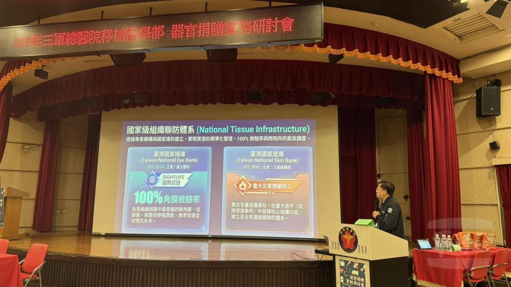 移植外科林宜璋醫師剖析臺灣移植現況。（三軍總醫院提供）